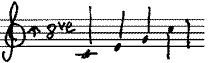 showing 'octave' sign